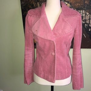 Anthropologie Elevenses Pink Corduroy Blazer